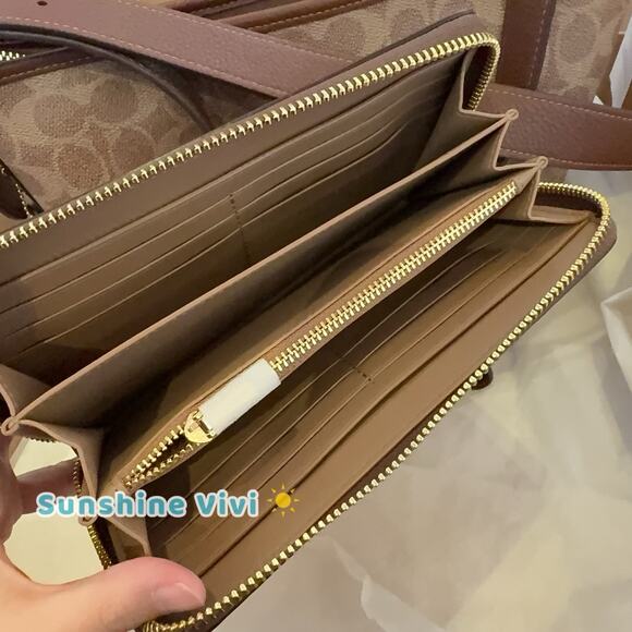 NWT Bundle Coach Jude Duffle Bag CBH20 & CW778 Long Wallet Gold/Tan/Brown Box - Picture 11 of 11